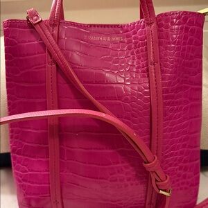 Elizabeth and James Fuchsia Croc-Embossed Tote